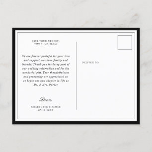 Invitation Carte Postale Feuilles de feuillage frontalier minimaliste merci