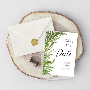 Invitation Carte Postale Feuilles de fougère verte florale à l’aquarelle