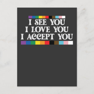 Invitation Carte Postale Fierté LGBT Je Vois L'Amour Accepter Votre Soutien