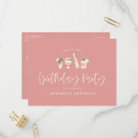 Fille rose moderne cocktail design fête d'annivers