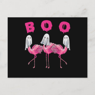 Invitation Carte Postale Flamant rose   Fantôme Flamant rose Boo Déguisemen