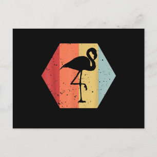 Invitation Carte Postale Flamant rose Vintage rétro   Cute Flamant rose Lov