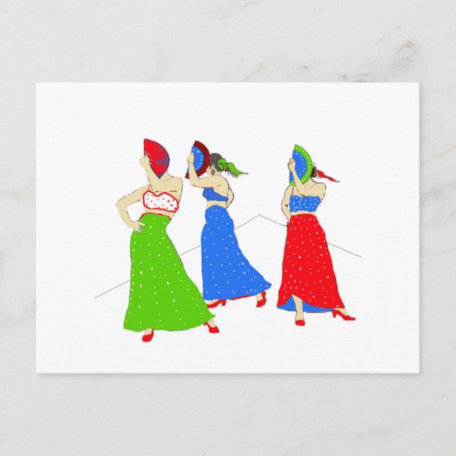 Invitation Carte Postale Flamenco (Devant)
