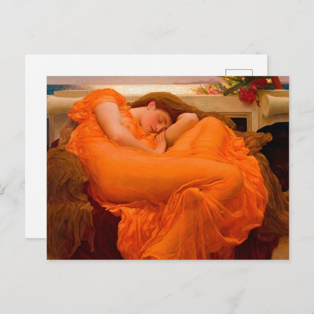 Invitation Carte Postale Flaming June par Lord Frederic Leighton (Devant / Derrière)
