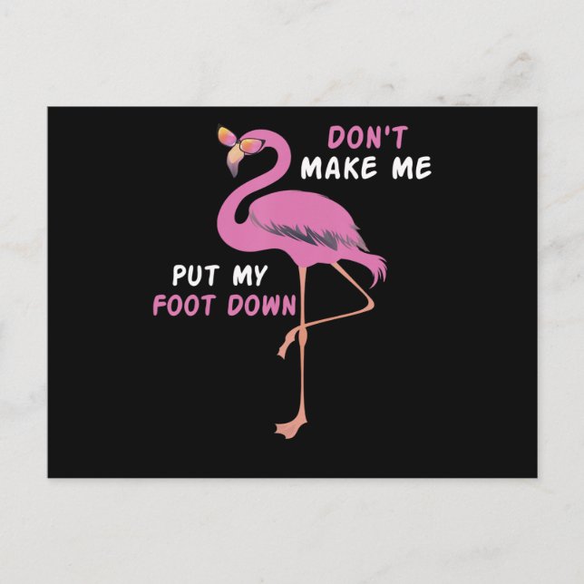 Invitation Carte Postale Flamingo | Flamingo With Glasses Dont Make Me Put (Devant)