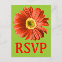 Fleur marguerite Rouge RSVP Ou Personnalisé