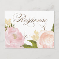 Fleurs d'aquarelle romantique RSVP Postcard III