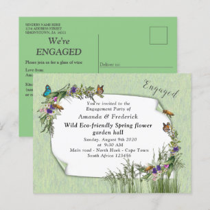 Invitation Carte Postale Fleurs de printemps écologiques sauvages