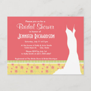 Invitation Carte Postale Fleurs de ressort ; Floral mignon