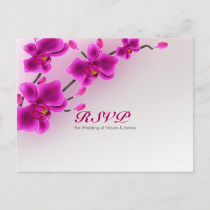 Invitation Carte Postale Fleurs d'orchidée Élégant floral Mariage RSVP
