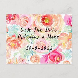 Invitation Carte Postale Flora; Couleurs Boho Happy