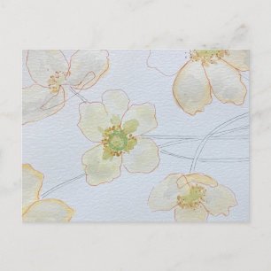 Invitation Carte Postale floral moderne