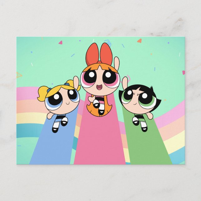 Invitation Carte Postale Fly high Powerpuff (Devant)