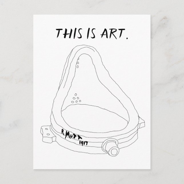 Invitation Carte Postale Fontaine de Marcel Duchamp R.Mutt 1917 (Devant)