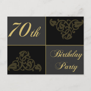 Invitation Carte Postale Fournitures de fête du 70e anniversaire