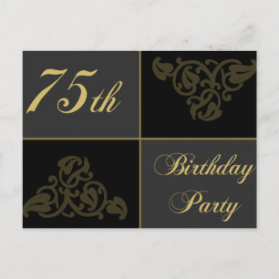 Invitation Carte Postale Fournitures de fête du 75e anniversaire