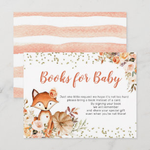 Invitation Carte Postale Fox Oh Girl Fall Livres Citrouilles pour bébé