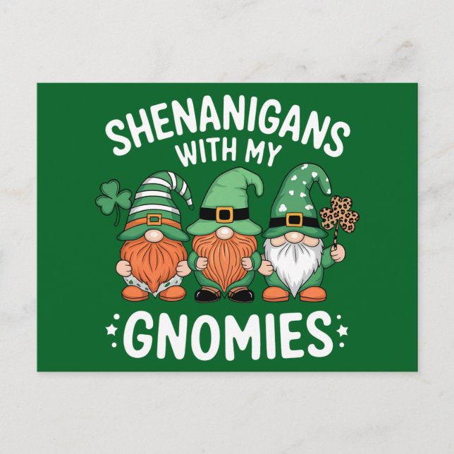 Invitation Carte Postale Fredonnements avec mes gnomes de la Saint-Patrick  (Devant)