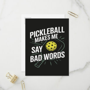 Invitation Carte Postale Funny Pickleball Me Fait Dire Des Gros Mots