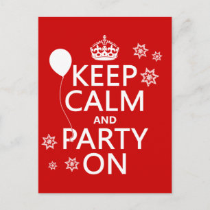 Invitation Carte Postale Gardez le calme et la partie dessus - toutes les