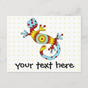 Invitation Carte Postale Gecko Lizard coloré