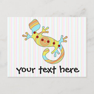 Invitation Carte Postale Gecko Lizard coloré
