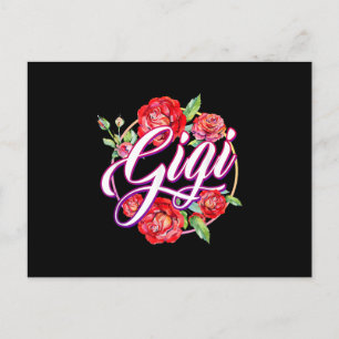 Invitation Carte Postale Gigi floral Femmes Gigi Grand-mère Jour des Mères