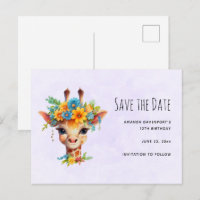 Giraffe mignonne avec couronne florale Enregistrer