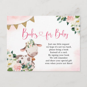 Invitation Carte Postale Girl Pink Farm Baby showers Livres Pour Baby Invit