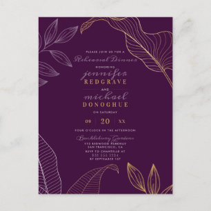 Invitation Carte Postale Glam Purple Bureaux Delicate Souper de répétition