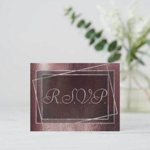 Invitation Carte Postale Glitzy Foil Rose Gold Blush Glam Faux Shine RSVP