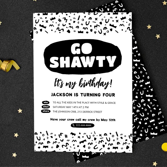 Invitation Carte Postale Go Shawty C'est ton anniversaire, Hip hop Rap Part (Créateur téléchargé)