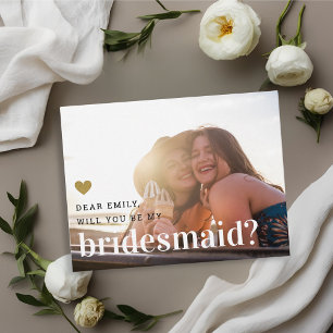 Invitation Carte Postale Gold Heart Serez-Vous Ma Femme D'Accueil Photo