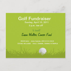 Invitation Carte Postale Golf Ball on Tee
