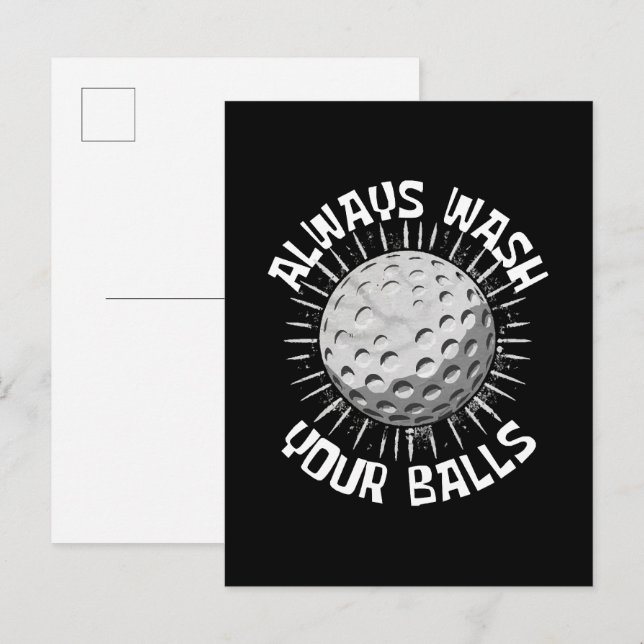 Invitation Carte Postale Golf-drole (Devant / Derrière)