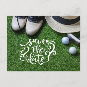 Invitation Carte Postale Golf Économisez la date pour Golfer Party avec bal