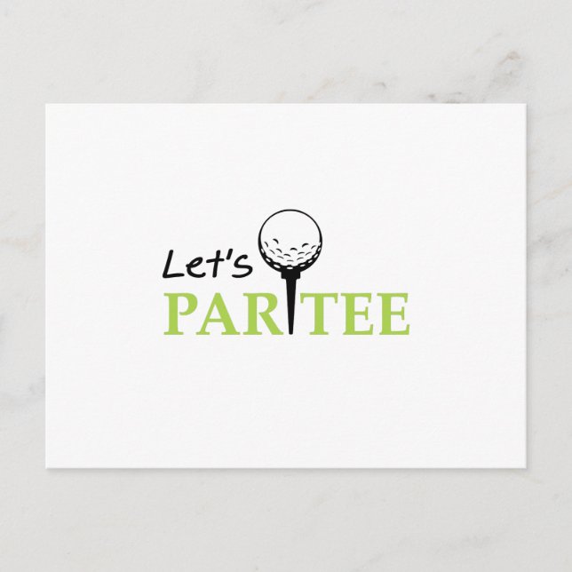 Invitation Carte Postale Golf Golfing Golfer Let's Par Golf Funny Party (Devant)
