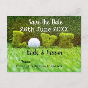 Invitation Carte Postale Golf Sauvegarder la date du mariage avec une balle