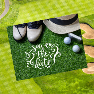 Invitation Carte Postale Golf Sauvegarder la date pour la fête des golfeurs