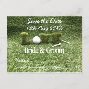 Invitation Carte Postale Golf Sauvegarder la date pour le mariage avec une