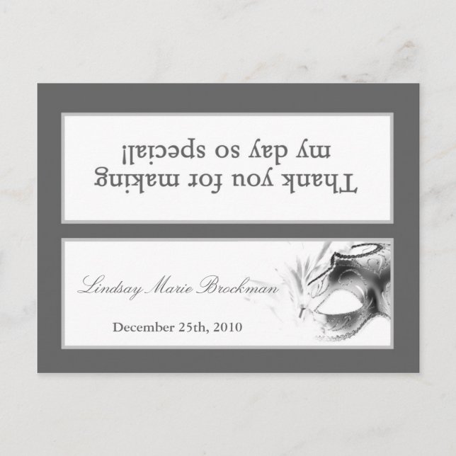 Invitation Carte Postale Goody Sac Topper Sweet 16 Silver White Party (Devant)