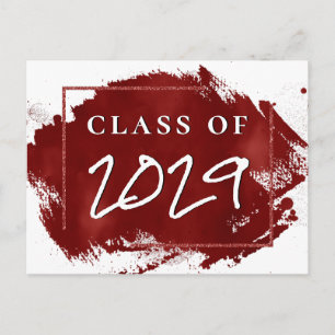 Invitation Carte Postale Grad peint   Red Splatter Brushstroke Party