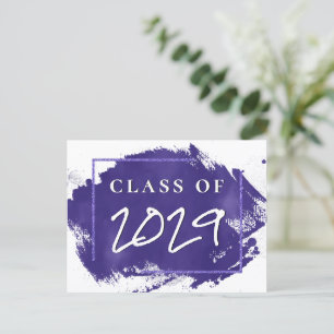 Invitation Carte Postale Grad peint   Violet Purple Splatter Party