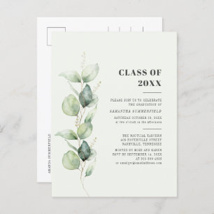 Invitation Carte Postale Graduation 2025 Eucalyptus Grad Party