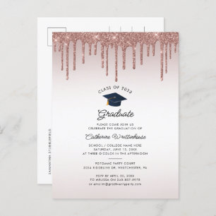 Invitation Carte Postale Graduation 2025 Moderne Elégant Grad Party