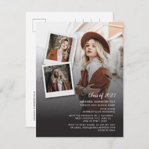 Invitation Carte Postale Graduation 2025 Open House Grad Multi Photo Script