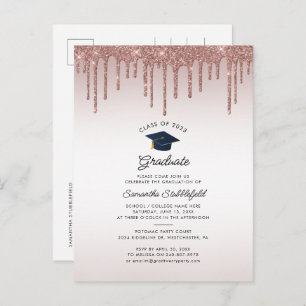 Invitation Carte Postale Graduation 2025 Typographie Senior Grad Party