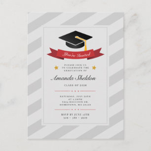 Invitation Carte Postale Graduation Party Moderne 2025 Grad