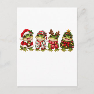 Invitation Carte Postale Grenouille de Noël Amis de Fêtes