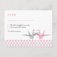 Grues Origami (Argent Rose) RSVP